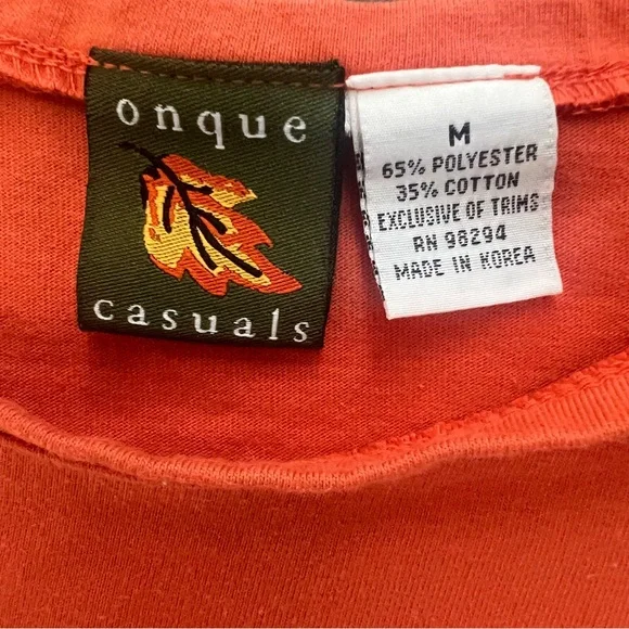 Halloween Pumpkin and Candy Corn Onque Casuals Shirt size M - Picture 2 of 6